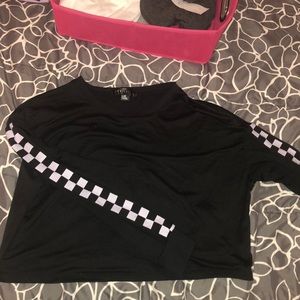 Black and White Crop Top